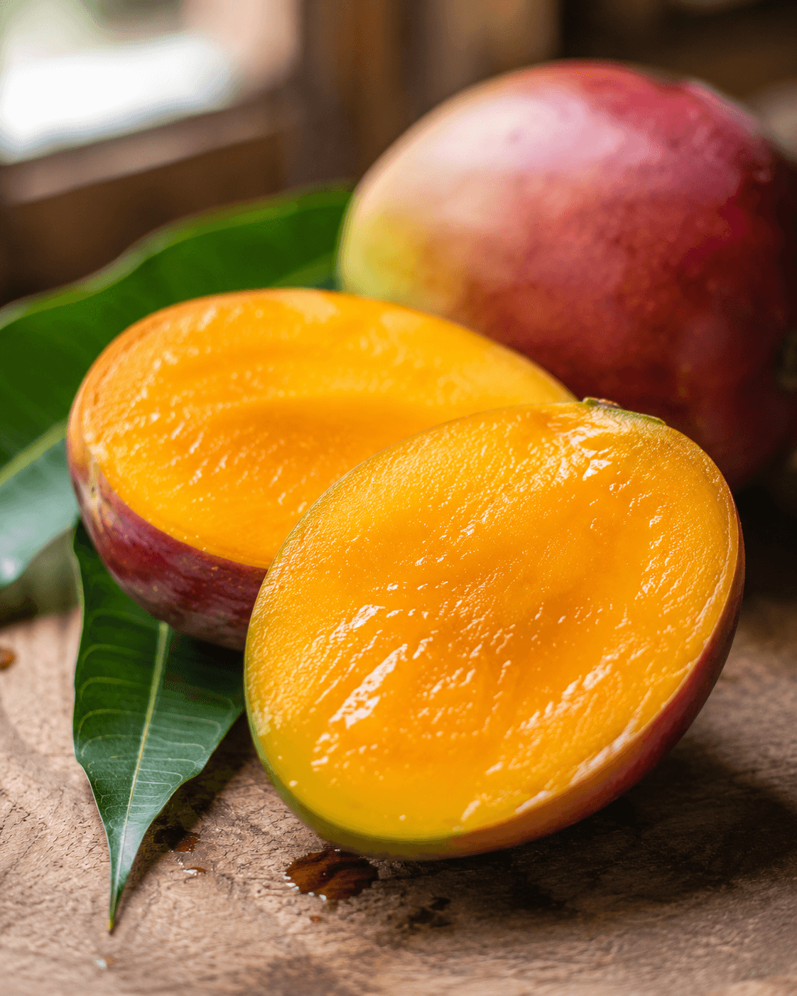 Gros plan sur une mangue Kent mûre